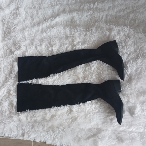 STEVE MADDEN Jody Black Faux Suede Over The Knee Riding Boots SZ 6.5 New w/o Box - Picture 6 of 10